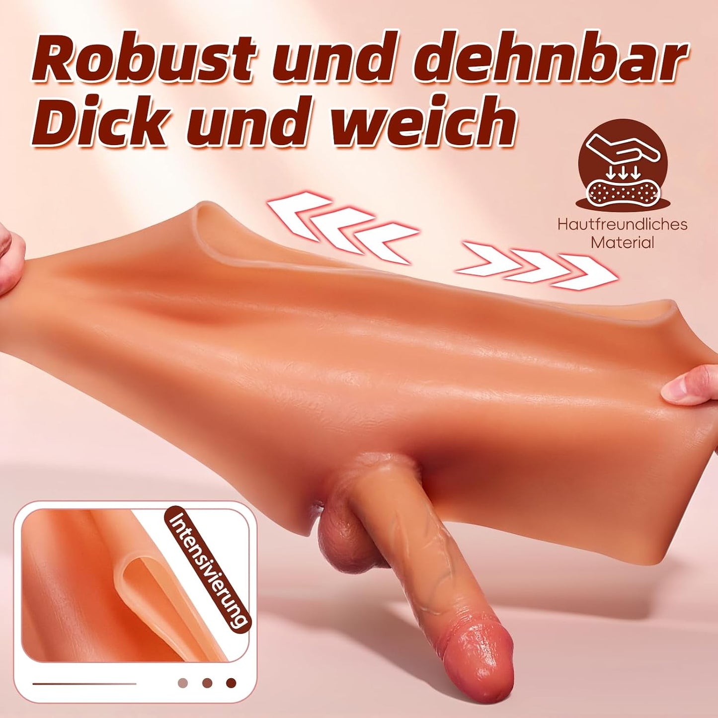Realistic Flexible Strap-on Dildo Sex Toy Massive Penis Virator with Harness