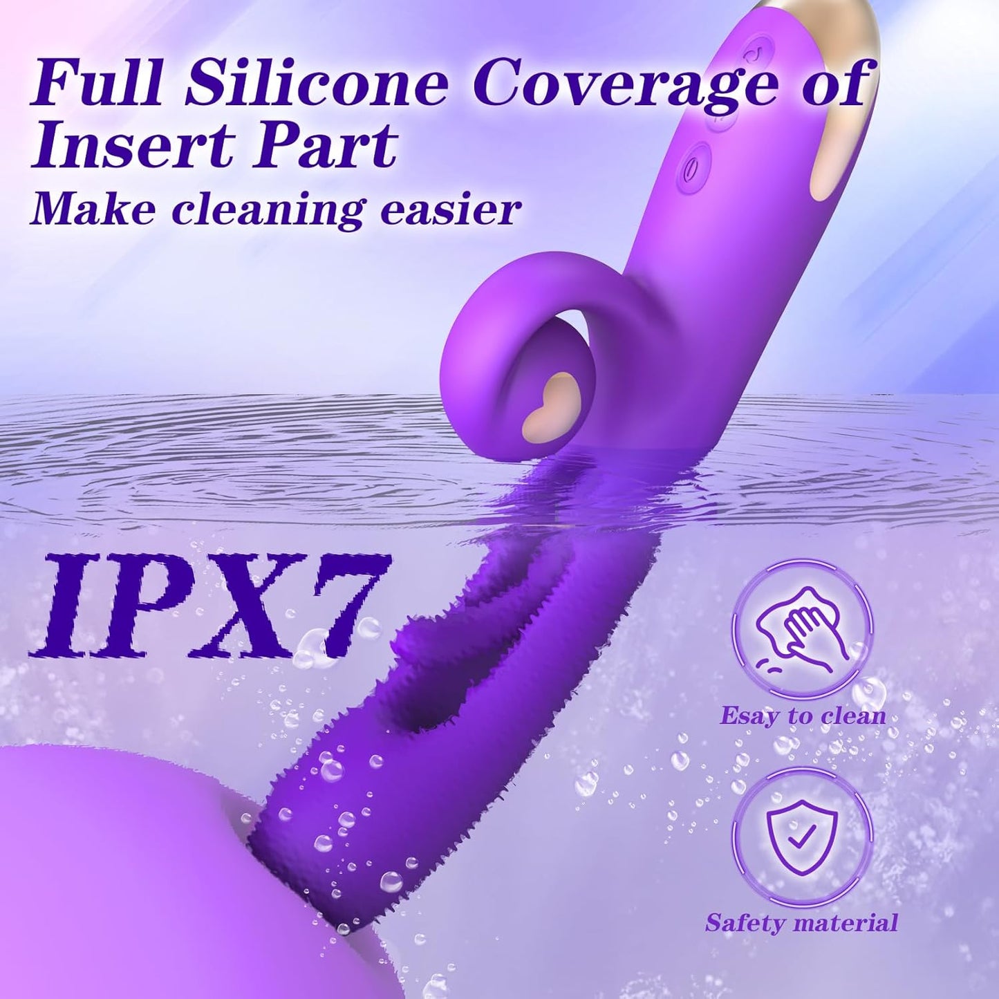 3 in 1 G Spot Rabbit Vibrator with 10 Vibration 7 Flapping Modes