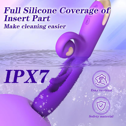 3 in 1 G Spot Rabbit Vibrator with 10 Vibration 7 Flapping Modes