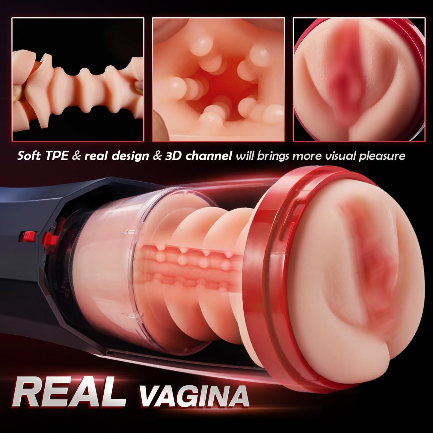 360° Wrapping Automatic Masturbator Stroker with 5 Telescopic & 10 Vibrations Modes