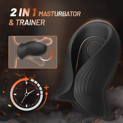 Automatic Penis Stroker Glans Massager Training Device with 10 Pulse Modes