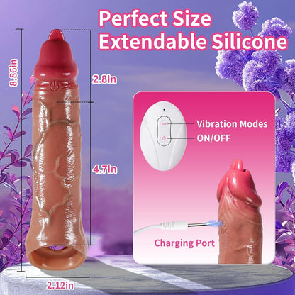 Remote Control Realistic Penis Extender Vibrator with 9 Vibration Modes