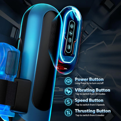 Hands Free Automatic Male Masturbator Stroker with 10 Vibrating & 6 Thrusting Modes