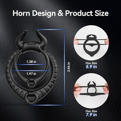 Silicone Penis Ring with a Unique Bull Head Shape Penis Ring