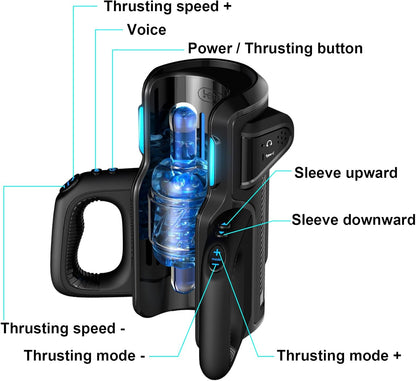 Automatic Telescopic Male Masturbators Stroker Sex Machine with 10 Thrusting Modes