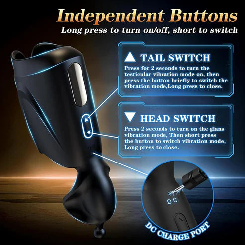 Electric Penis Trainer Vibrator Stroker Masturbator with 10 Vibration Modes