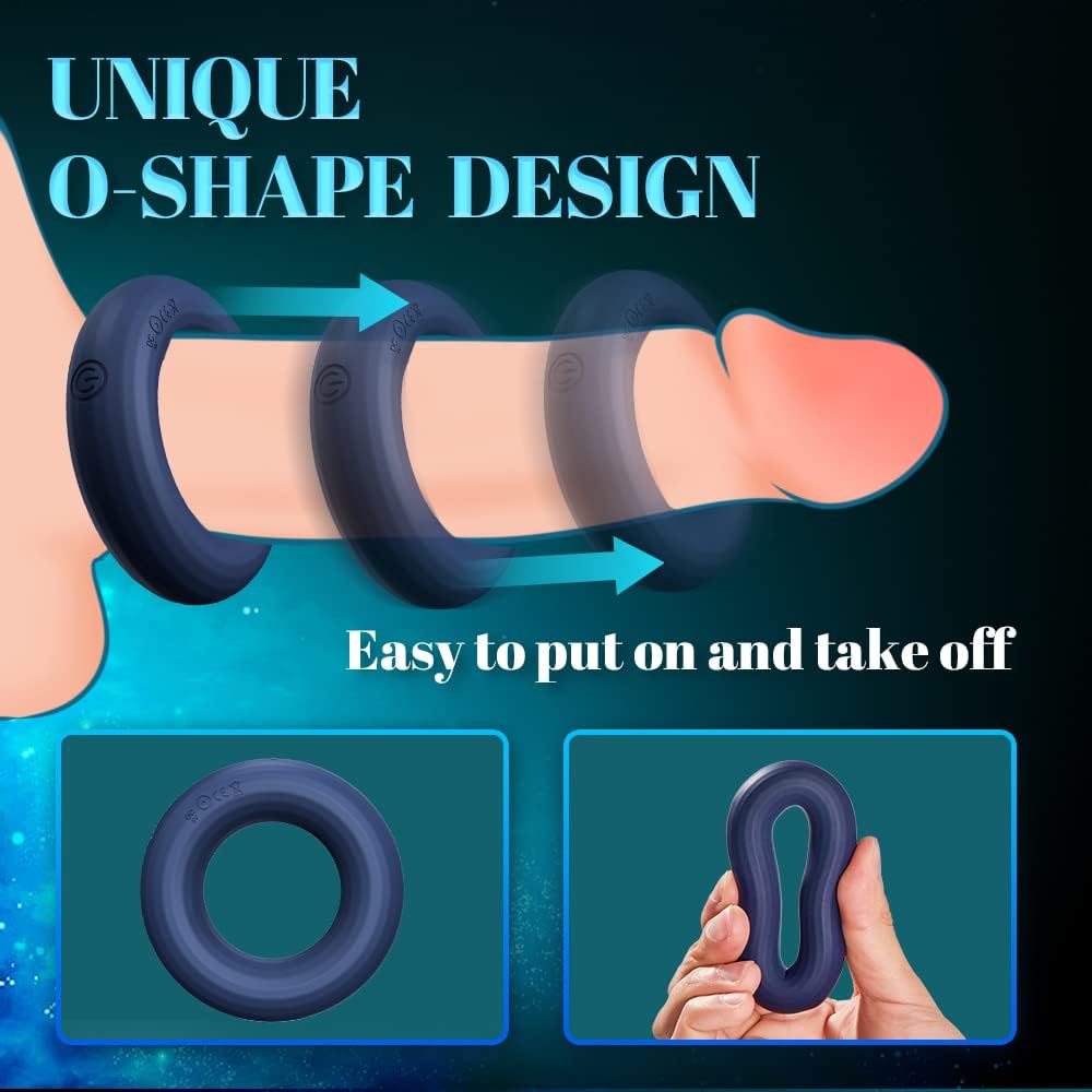 Uniqe O-Shape Multi-functional Double Motors Cock Ring with 10 Vibration Modes