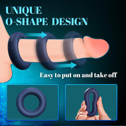 Uniqe O-Shape Multi-functional Double Motors Cock Ring with 10 Vibration Modes