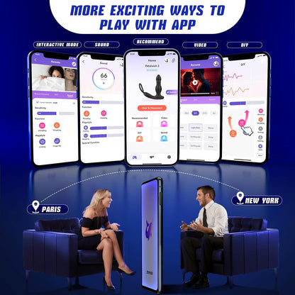 3 IN 1 Prostate Massager Anal Vibrator Penis Ring with 7 Thrusting & 7 Vibrating  Modes