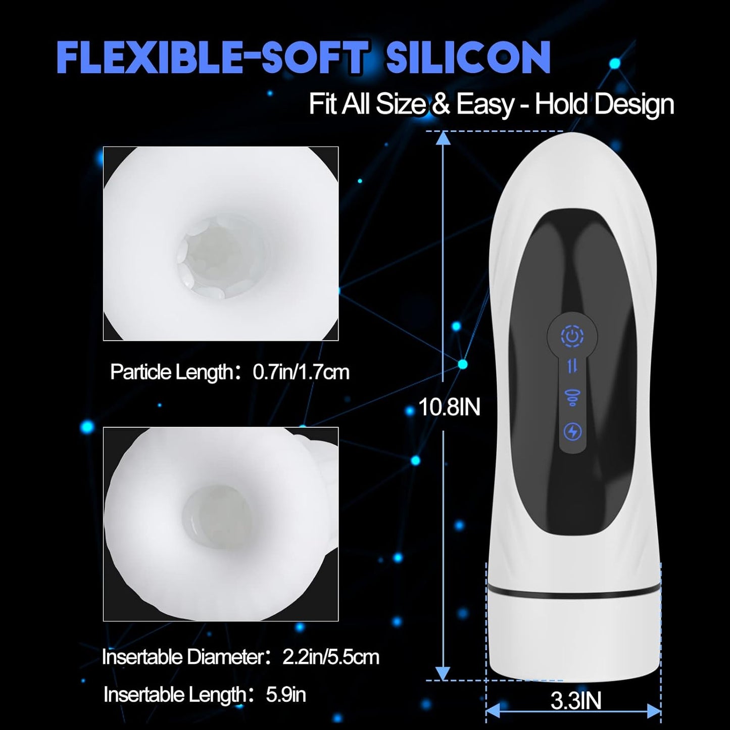 3 in 1 Automatic Male Masturbator with 5 Thrusting & 4 Suction & 7 Vibration Modes