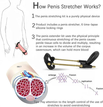 Adjustable Penis Training Enlarger Device Masturbator Stretcher Expander Set