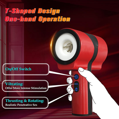 360° Wrapping Automatic Masturbator Blowjob with 5 Thrusting & Rotating & Vibrating