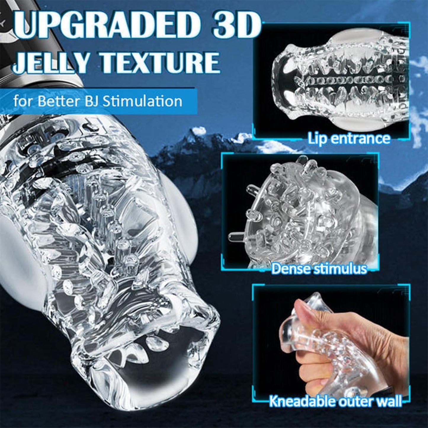 Automatic Penis Trainer Stroker Masturbator with 5 Thrust & Rotation & 7 Vibration Modes
