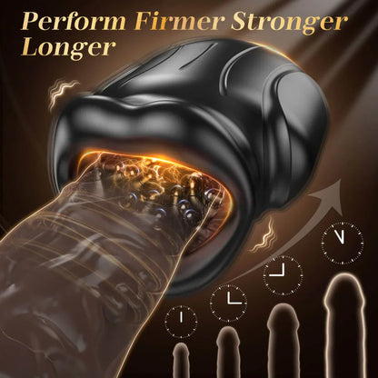 Mouth Oral Masturbator Blowjob Stroker Penis Trainer with 10 Vibrating Modes