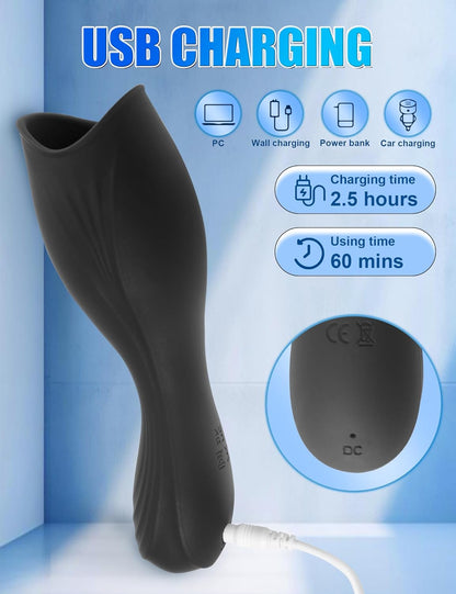 Electric Glans Stimulator Dilator Urethra Penis Trainer with 10 Vibrations