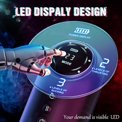 LED Display Automatic Male Masturbator with 4 Thrusting &4 Sucking &10 Vibrating Modes