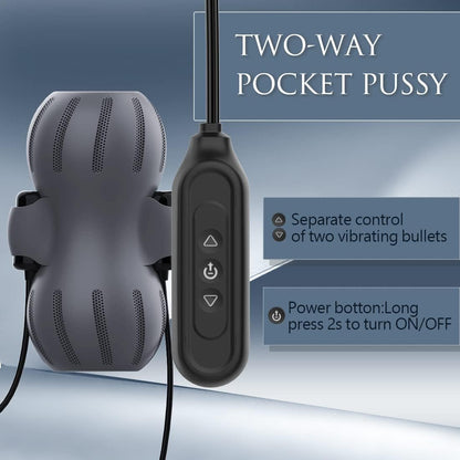Double-sided Penis Trainer Massager with 3 Vibration Modes & 9 Speeds
