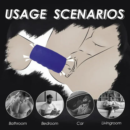 Heating Penis Trainer Glans Massager with 6 Vibration Modes & 4 Tapping Modes