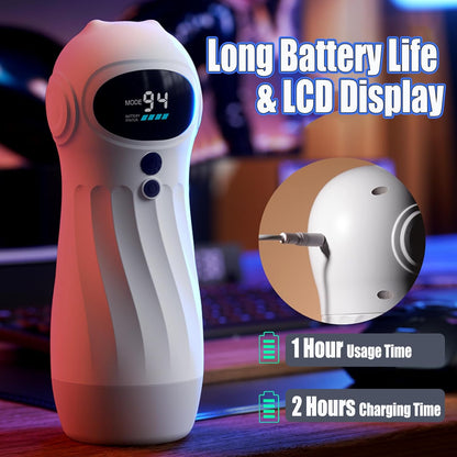 Automatic Masturbator Blowjob Stroker Pocket Pussy with 9 Vibration & 4 Suction Modes