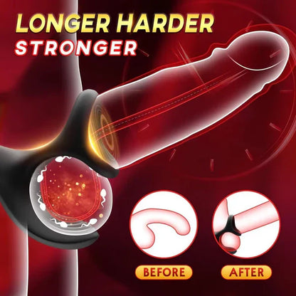 4 IN 1 Penis Vibrator Cock Ring Prostate Massagers Anal Toys with 9 Vibration Modes