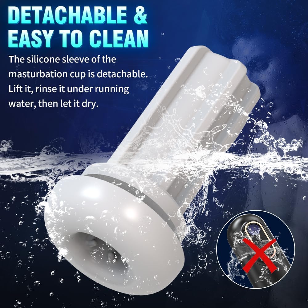 360° Wrapping Automatic Masturbator with 9 Vibrating & 7 Thrusting & 5 Sucking