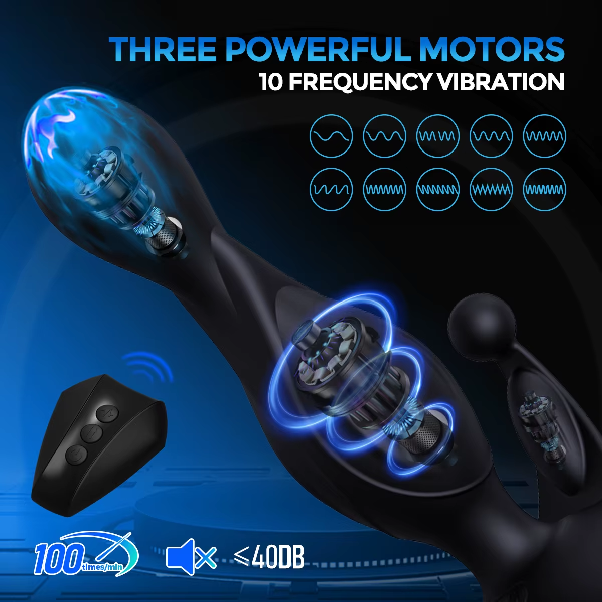 E-stim Pulse Anal Beads Butt Plug Vibrator SM Sex Toys