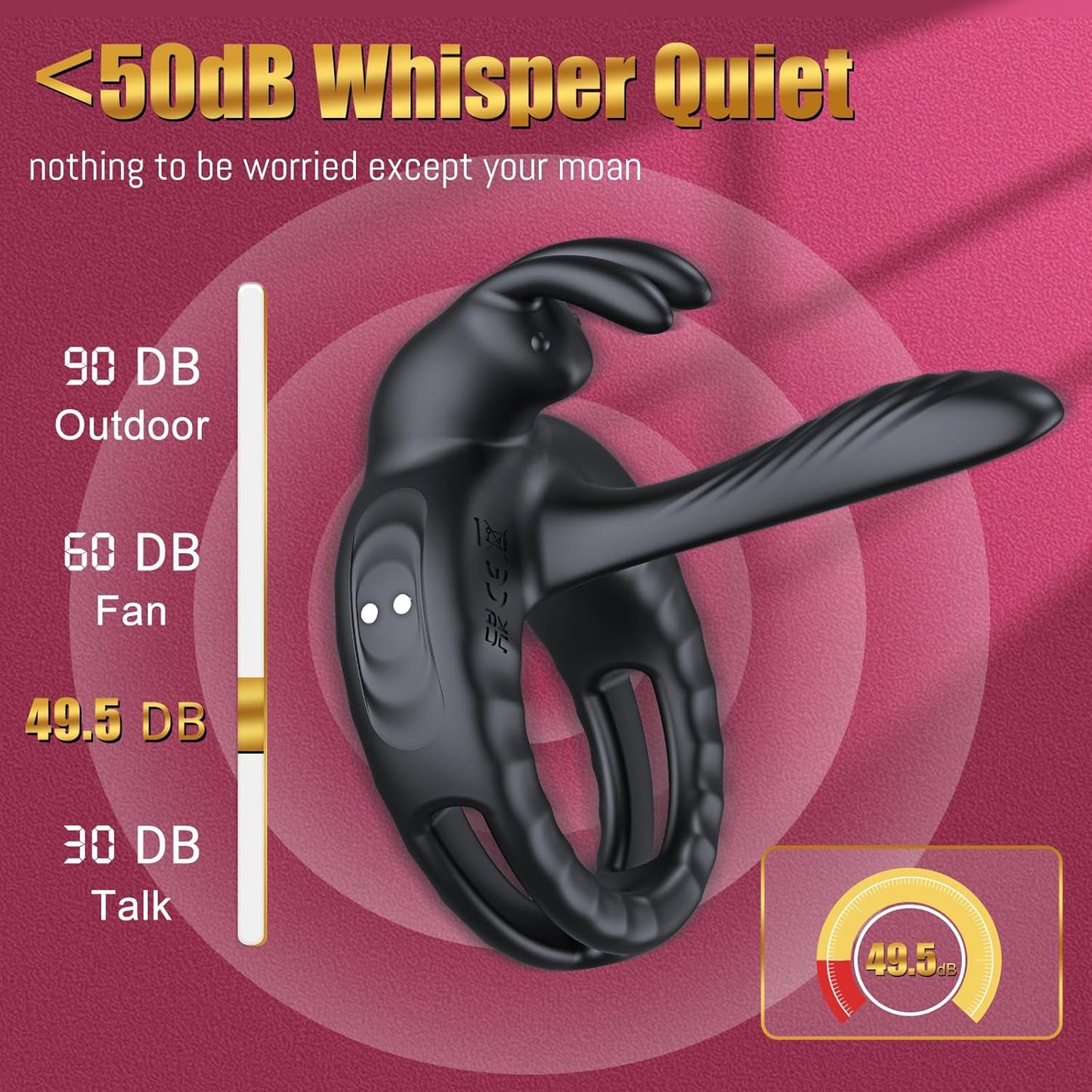 4-in-1 Ultimate Cock Ring Penis Extender with 10 Speeds & Patterns