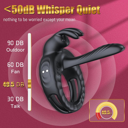 4-in-1 Ultimate Cock Ring Penis Extender with 10 Speeds & Patterns