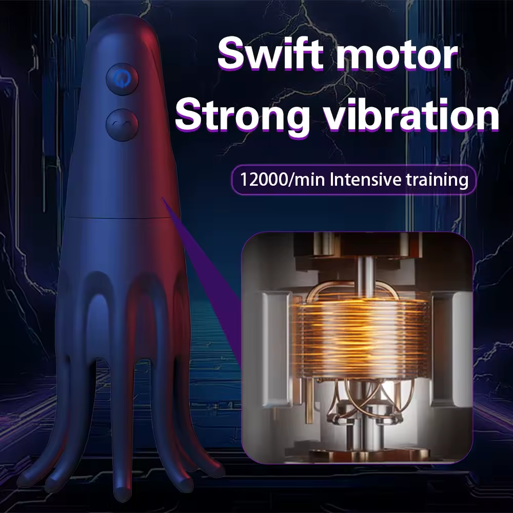 Electric Shock Penis Trainer Vibrator with 10 Vibration Modes & 6 Electrostimulation