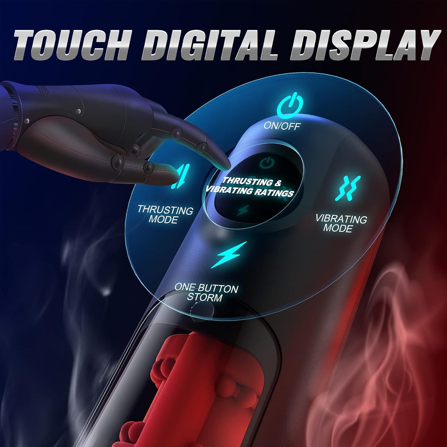 LCD Display Automatic Masturbator Stroker with 8 Vibrating & 8 Thrusting