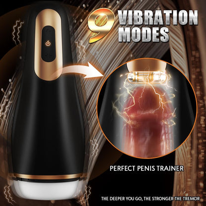Automatic Masturbator Stroker Blowjob with 9 Vibration & 5 Squeeze Modes