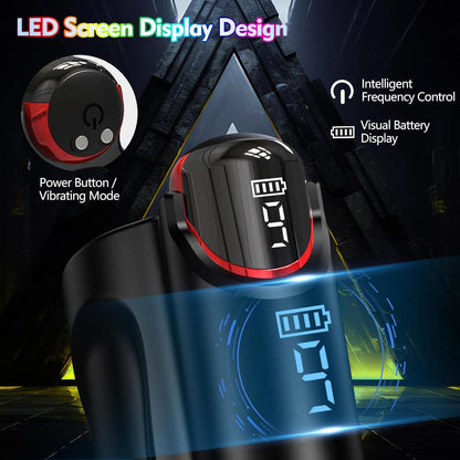 3 IN 1 Electric Penis Trainer Vibrator Stroker Masturbator with 9 Vibrating Modes