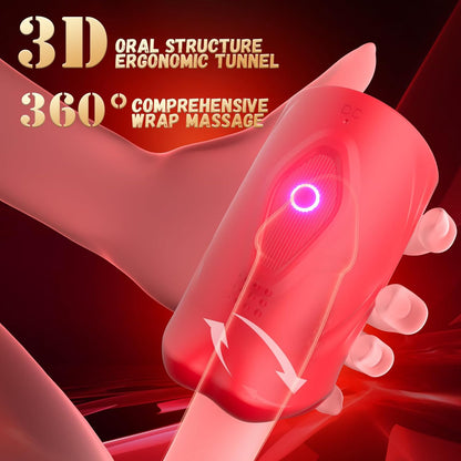 2 IN 1 electric Penis Trainer Stroker Blowjob Masturbator with 9 Vibration Modes
