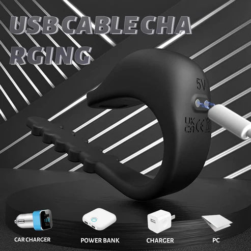 E-stim Adjustable Cock Ring Penis Trainer Vibrator with 5 Electro Shock Modes