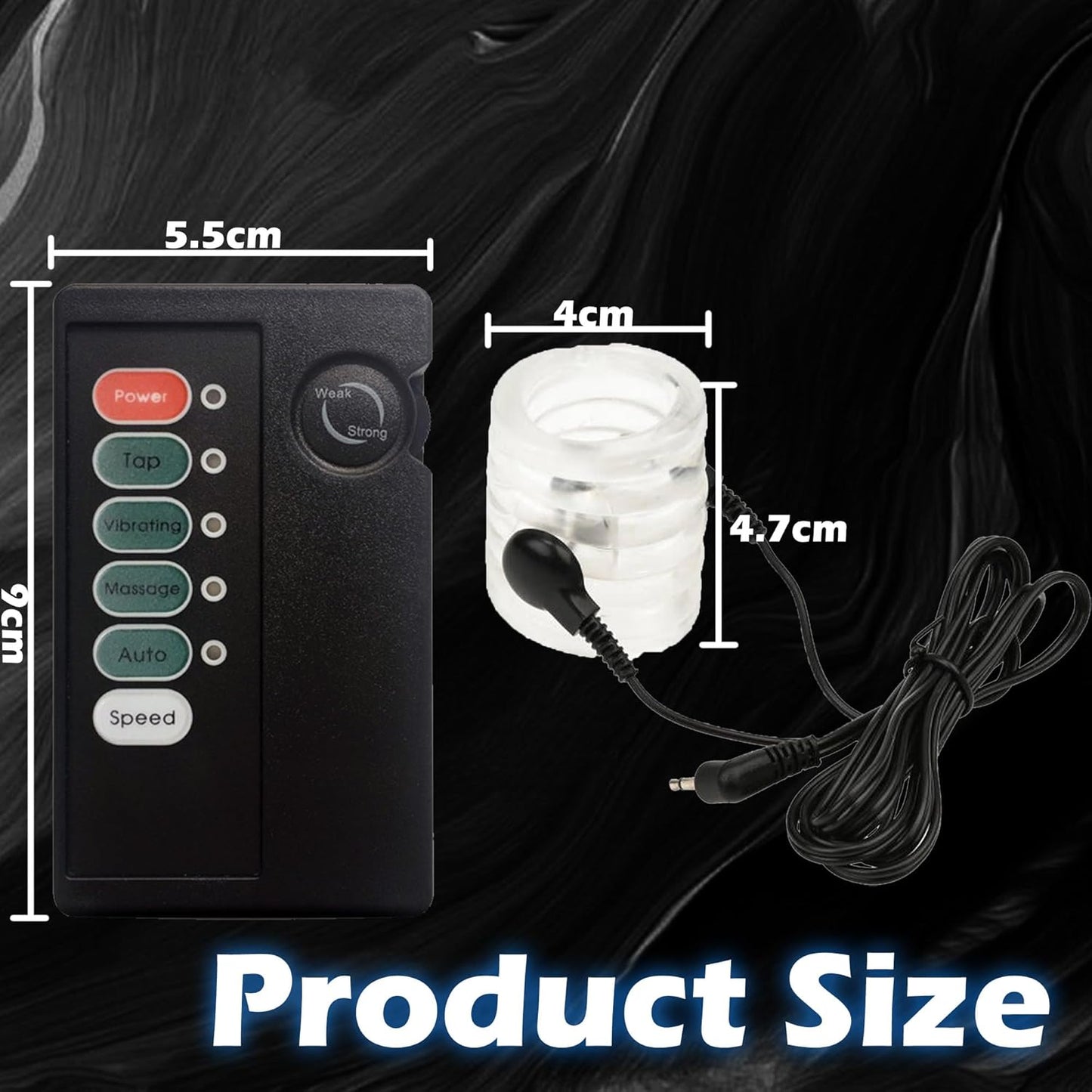 E-stim Testicle Bondage Crusher Pennis Ring Chastity BDSM with 4 Electric Shock Modes