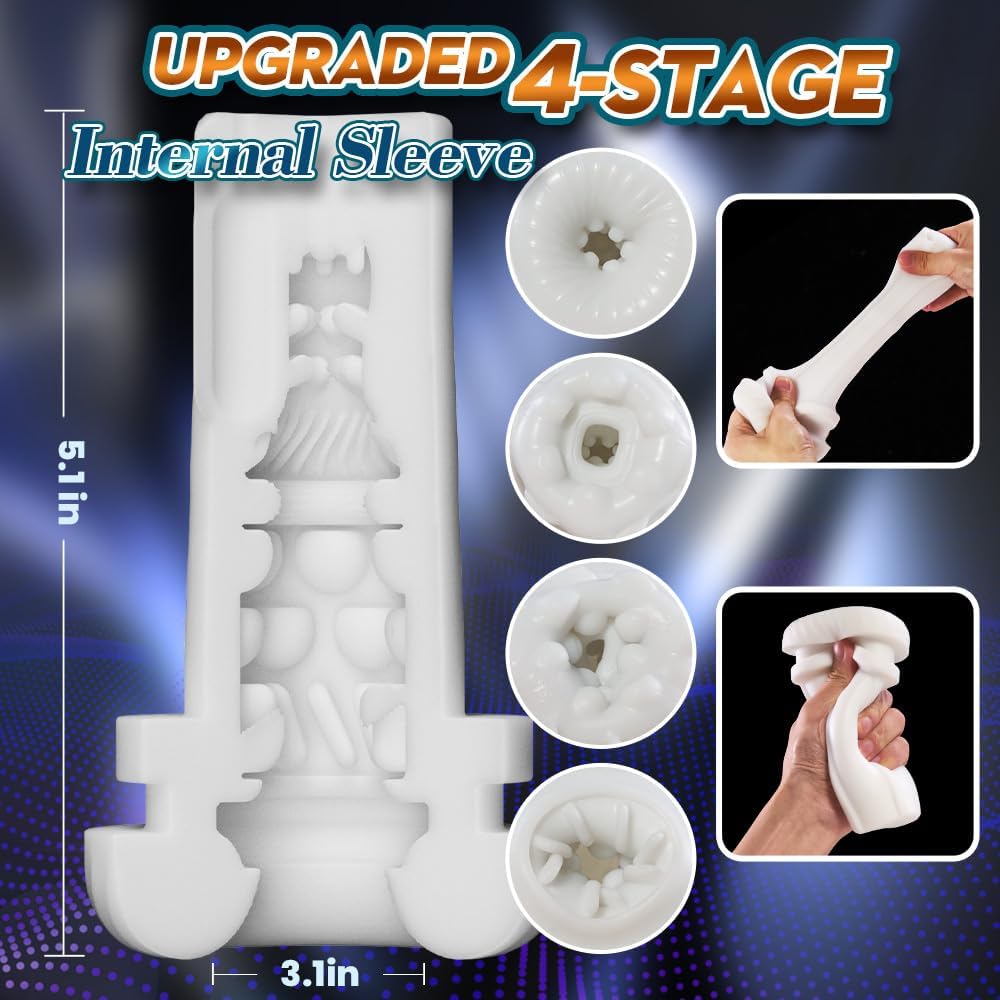 4 in 1 Automatic Male Masturbator Cup with with 5 Thrusting & 4 Sucking & 7 Vibration