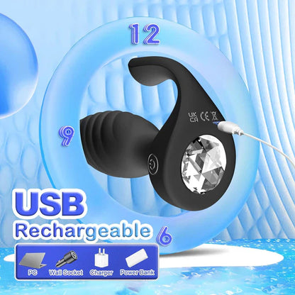 2 in 1 Remote Control Vibrator Prostate Massager Anal Vibrator with 10 Vibrating Modes