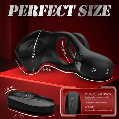 3 IN 1 Cock Ring Penis Trainer Vibrator Glans Stimulator with 10 Vibration Modes