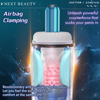 360° Wraparound-Airbags Automatic Masturbator with 7 Thrusting & Suction & Squeeze Modes
