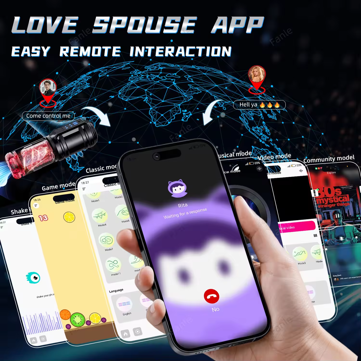 AI Automatic Masturbator Blowjob Stroker with 12 Thrusting + 360° Rotating Modes