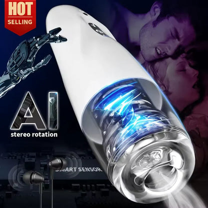 Automatic Masturbator Blowjob Penis Pumps with 10 Speed & Rotation Modes