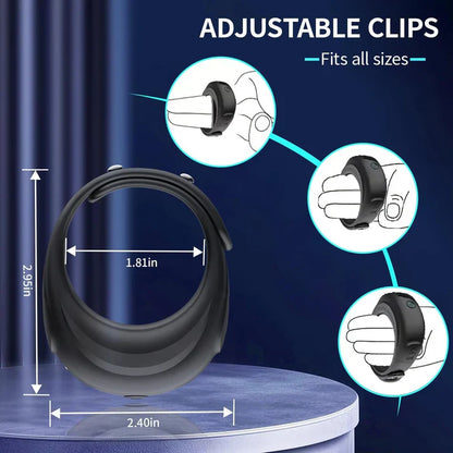 Adjustable Buckle Penis Ring Cockring Glans Trainer with 10 Vibration Modes