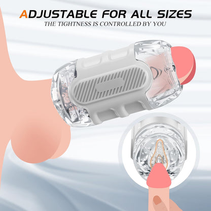 Open-Ended Dual Channel Penis Sleeve Oral Masturbator Pocket Pussy Stroker