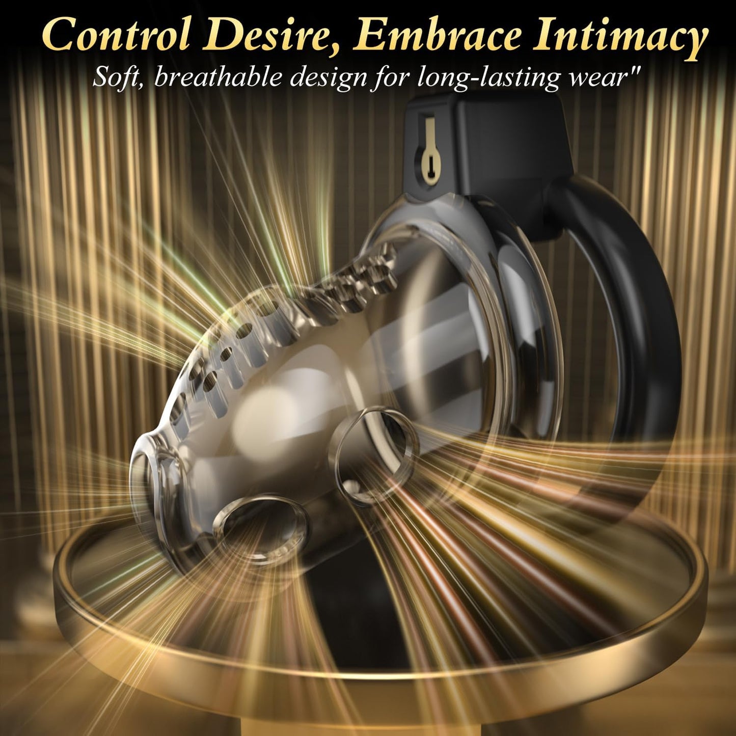 Lightweight Penis Cage Bondage Chastity Device with 6 Sizes Penis Rings