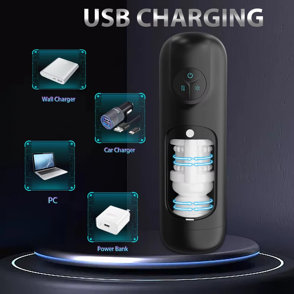 Automatic Mastubator Sucking Blowjob with 8 Thrusting & Telescopic & Vibration Modes