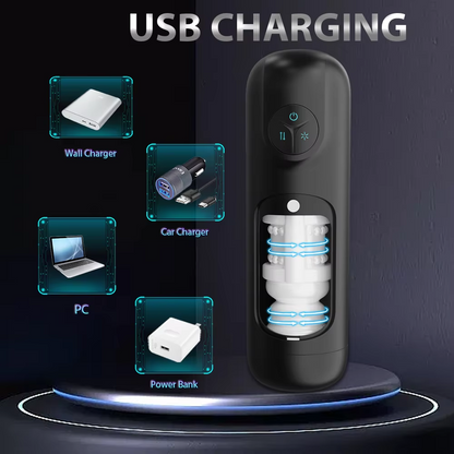 Automatic Mastubator Sucking Blowjob with 8 Thrusting & Telescopic & Vibration Modes