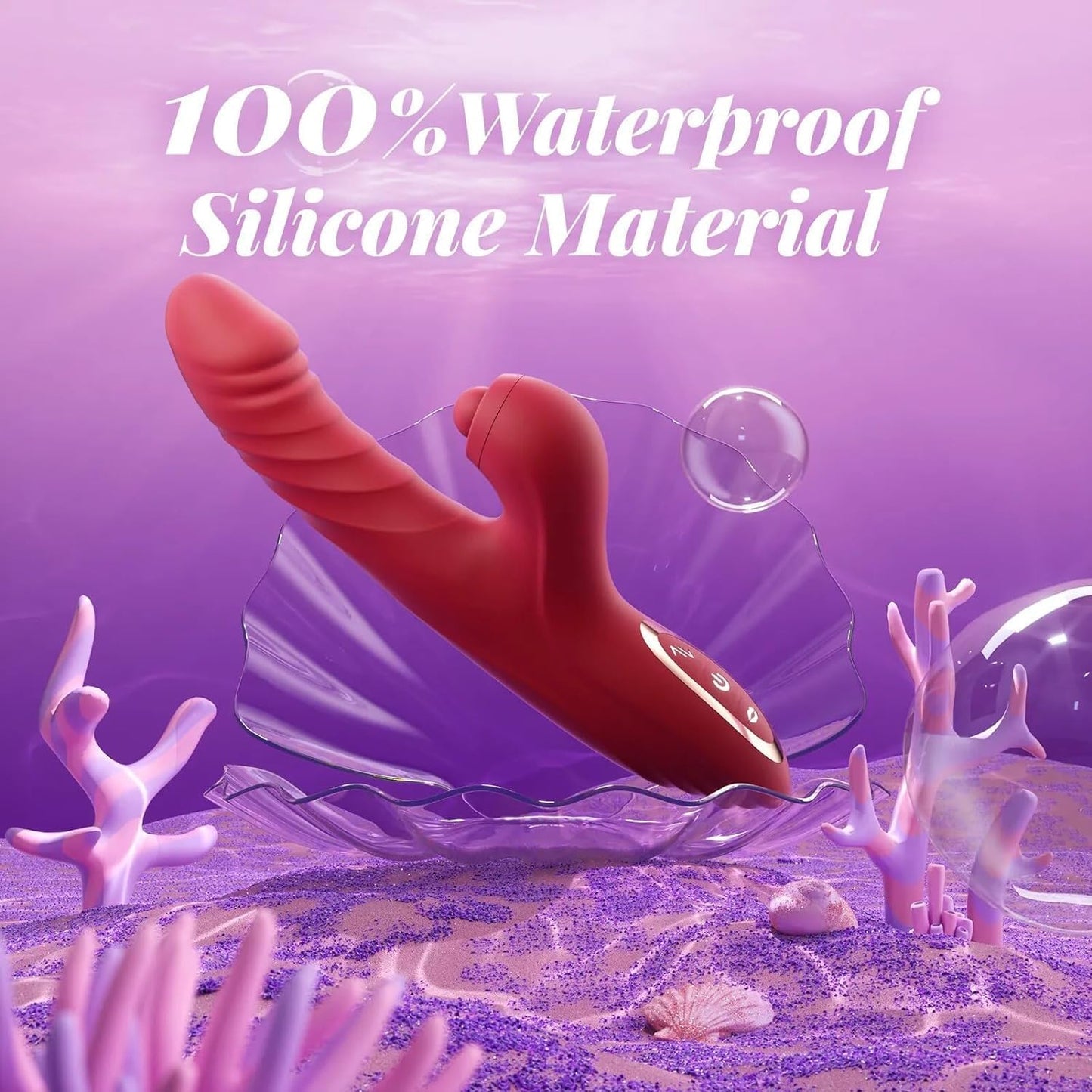 Thrusting G Spot Vibrator Clitoral Stimulator with 10 Vibration & 7 Thrust & Licking Modes