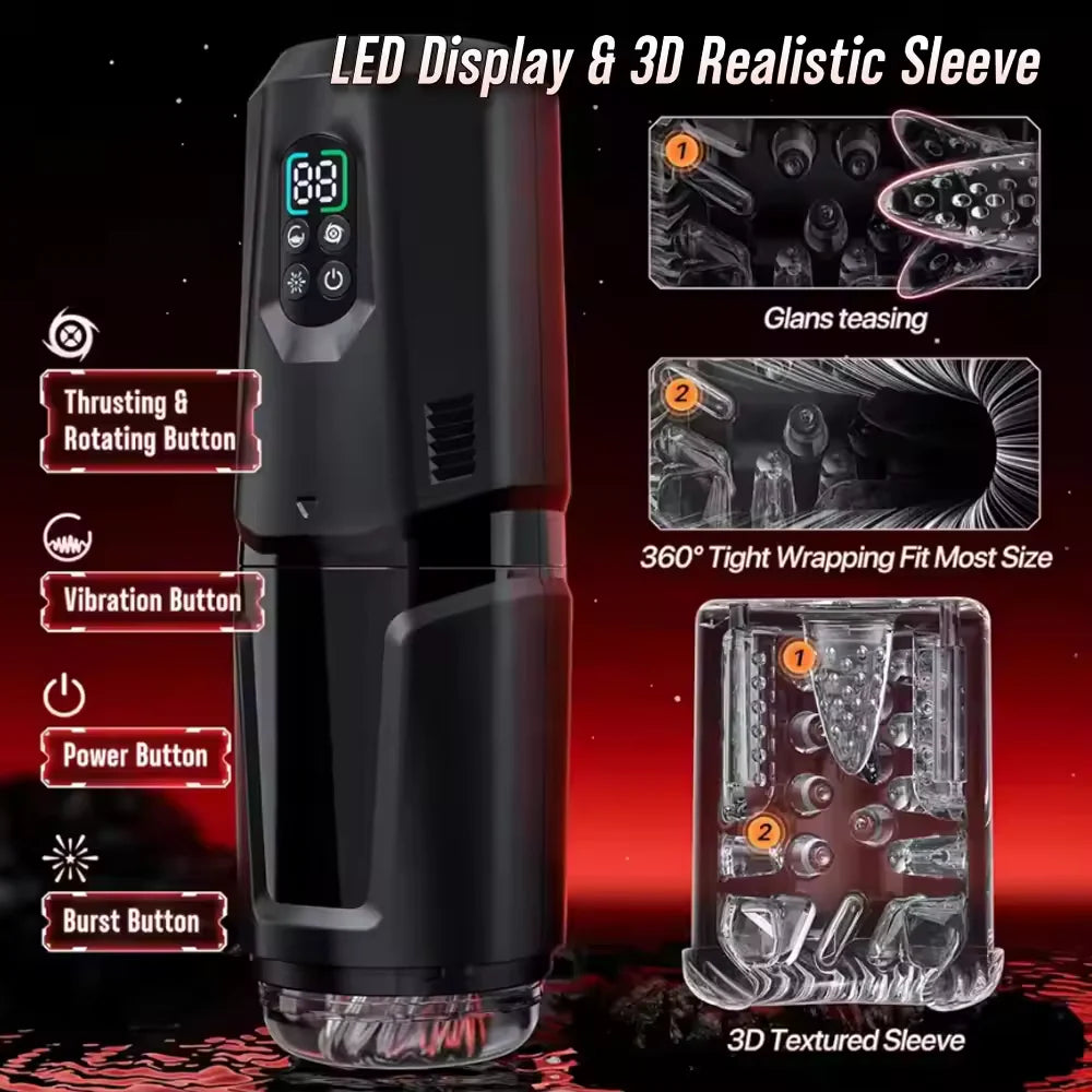 Automatic Masturbator Sex Machine Stroker Blowjob with 7 Thrust and Rotation Modes