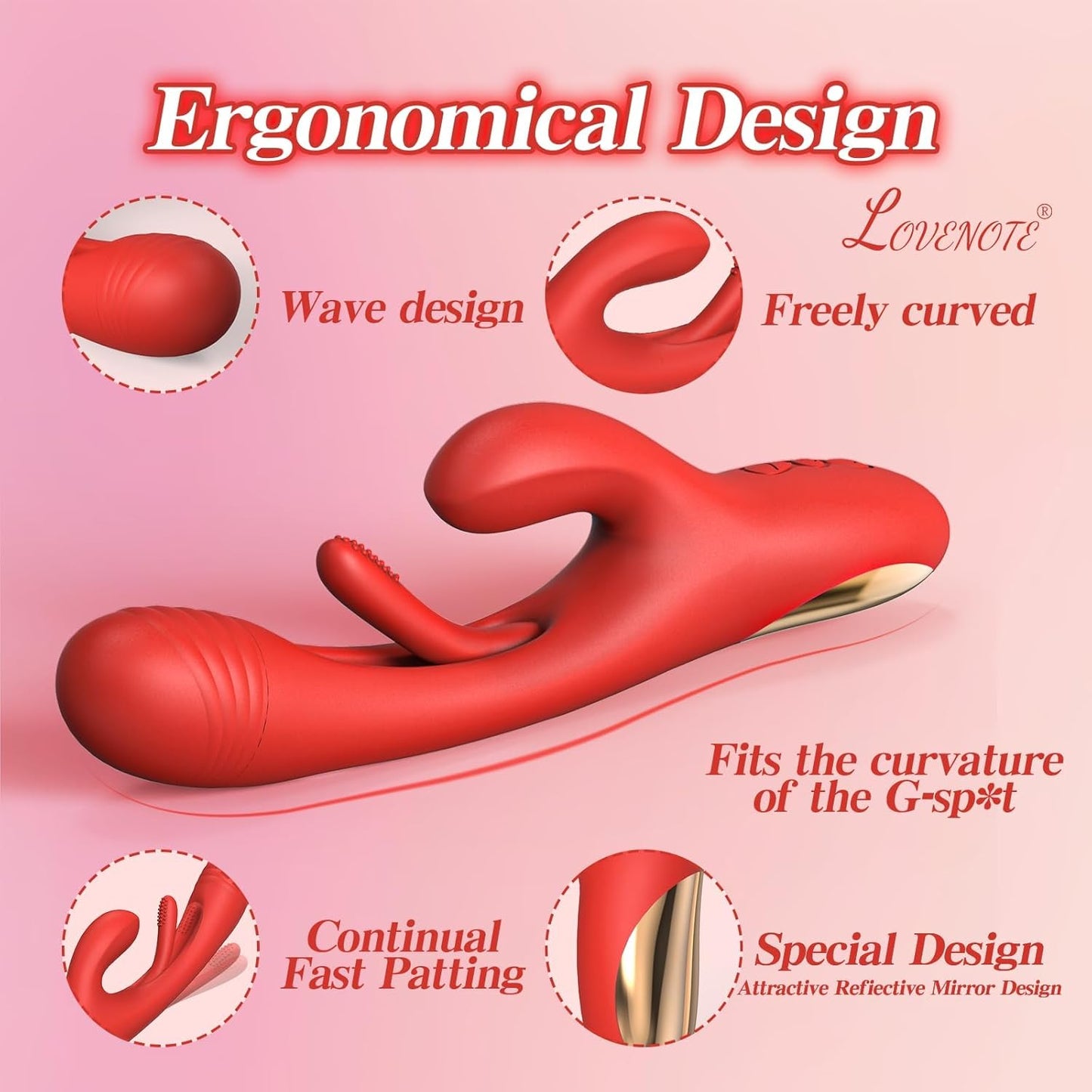 3 IN 1 Rabbit G-spot Vibrator Stimulator with 7 Vibration & Flutter Modes