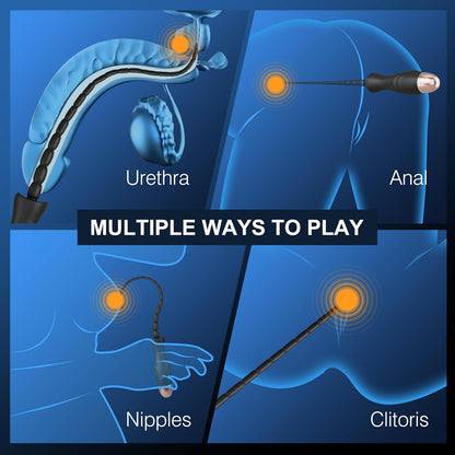 Penis Trainer Plug Vibrator Sounding Rods Urethra Stimulator with 10 Vibration Modes